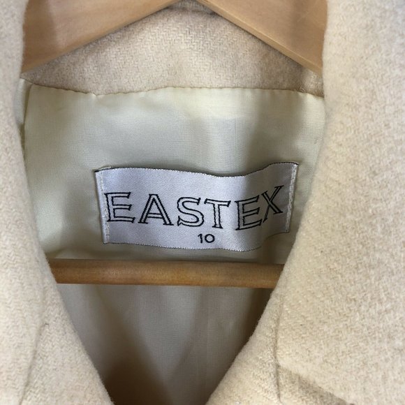 Vintage Eastex Wool Overcoat Top Coat Cream Womens Medium - Picture 7 of 7